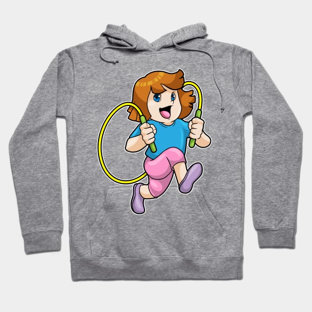 Girl at Fitness with Skipping rope Hoodie by Markus Schnabel